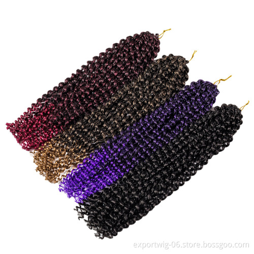 Passion Twist Crochet Hair 18 Inch 80g Synthetic Fiber Curly Spring Twist Crochet Braiding Hair Extension for Black Women